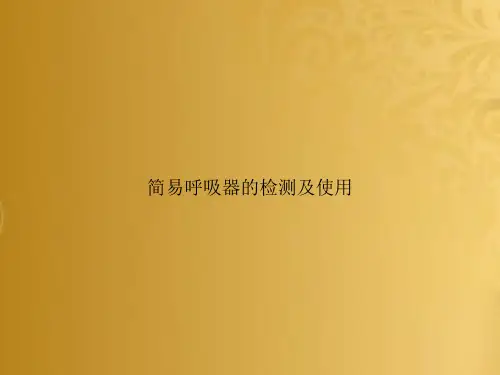 简易呼吸器的检测及使用
