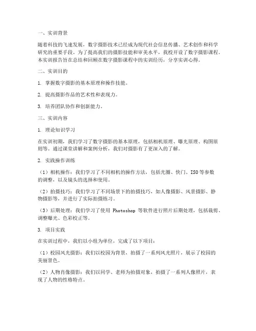 大学数字摄影课实训报告
