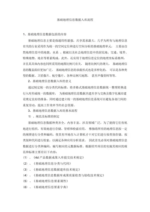 基础地理信息数据入库流程