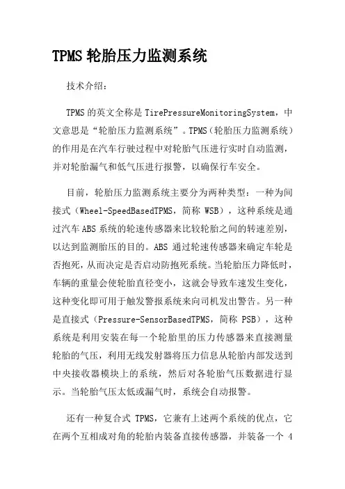 TPMS轮胎压力监测系统