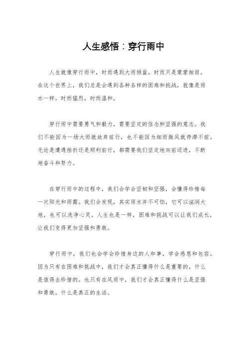 人生感悟：穿行雨中