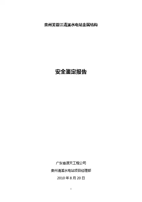 某水电站金属结构安全鉴定报告