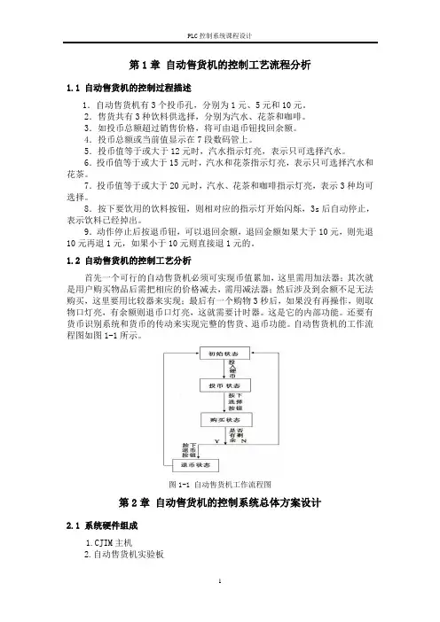PLC课程设计_自动售货机课程设计