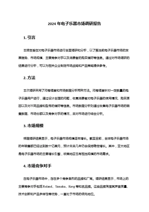 2024年电子乐器市场调研报告