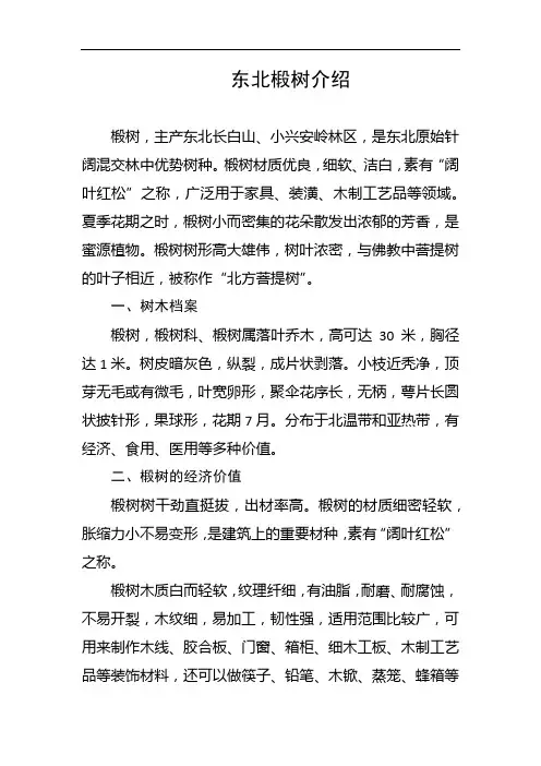 东北椴树介绍
