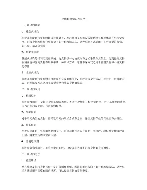 仓库堆垛知识点总结
