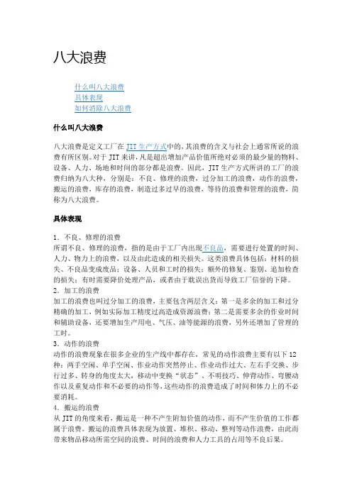 八大浪费