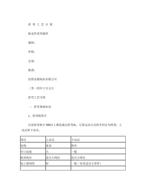 折弯工艺守则