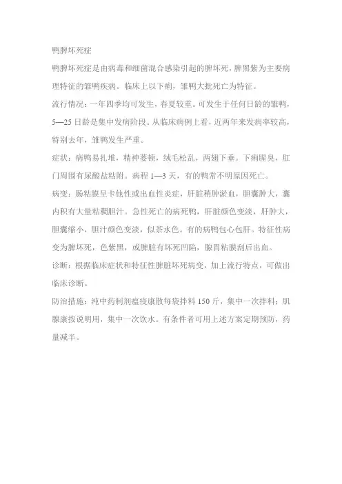 鸭脾坏死