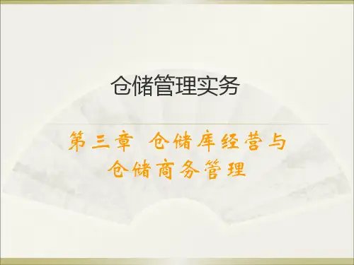 仓储管理实务 第三章  仓储库经营与仓储商务管理