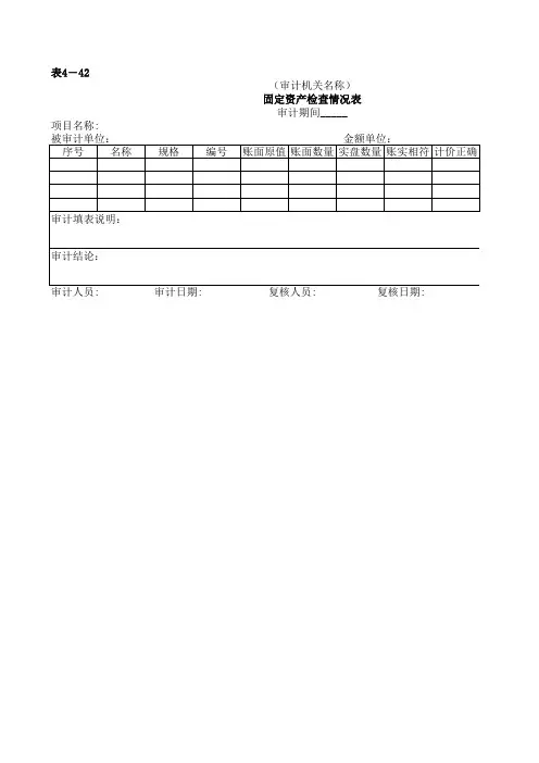 固定资产检查审定情况表