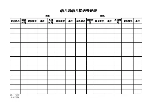 接送幼儿记录表