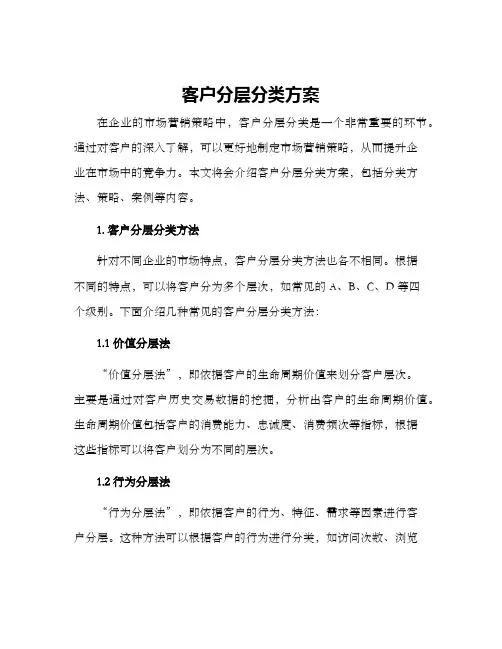 客户分层分类方案