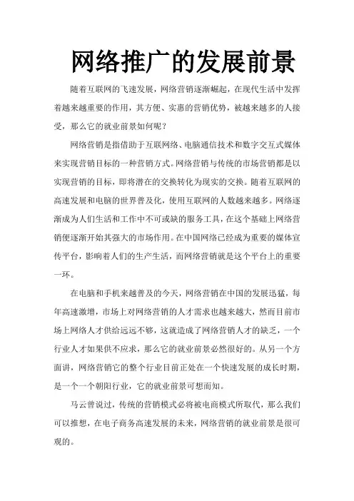 网络推广的发展前景