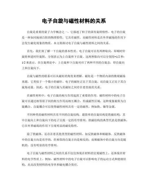 电子自旋与磁性材料的关系