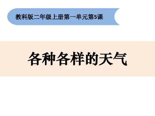 教科版二年级上册科学《各种各样的天气》PPT教学课件