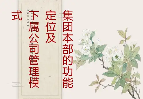 集团本部的功能定位及下属公司管理模式