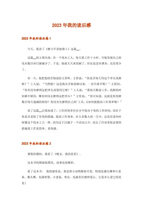 2023年我的读后感