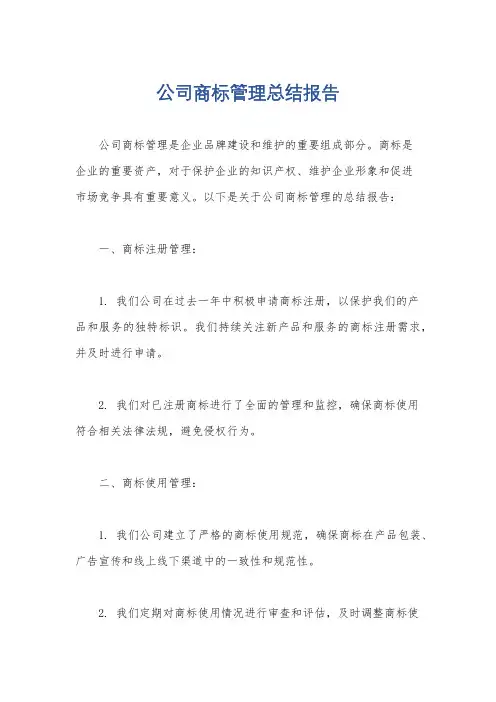 公司商标管理总结报告