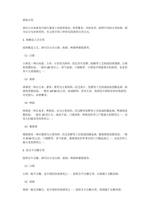 【精品】酒的分类