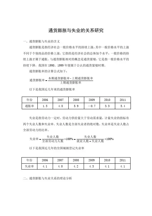 通货膨胀与失业的关系研究