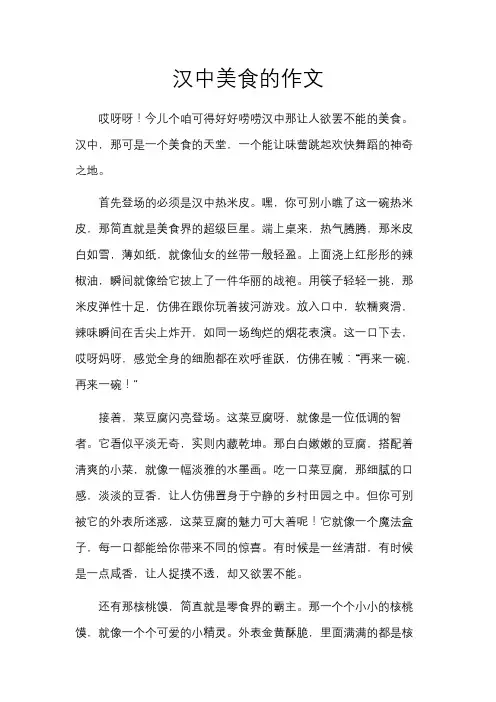 汉中美食的作文