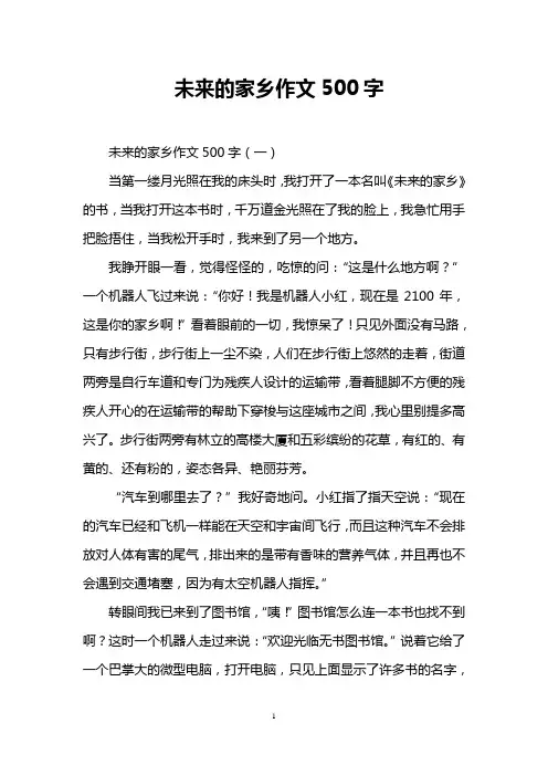 未来的家乡作文500字