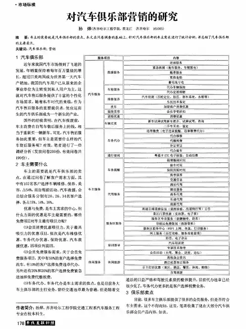 对汽车俱乐部营销的研究