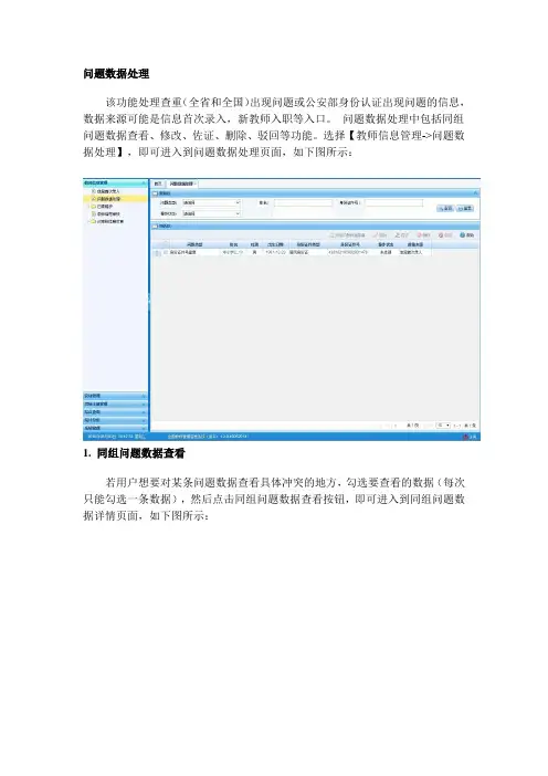 教师信息管理系统--问题数据处理
