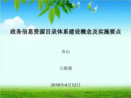 政务信息资源目录体系建设概念及实施要点