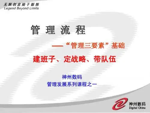 管理三要素基础(节选班子建设)