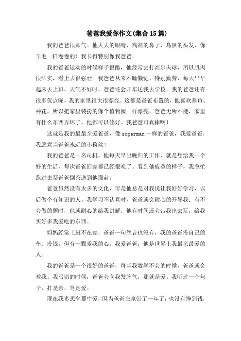 爸爸我爱你作文(集合15篇)