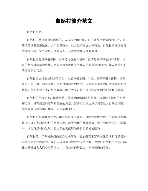 自然村简介范文
