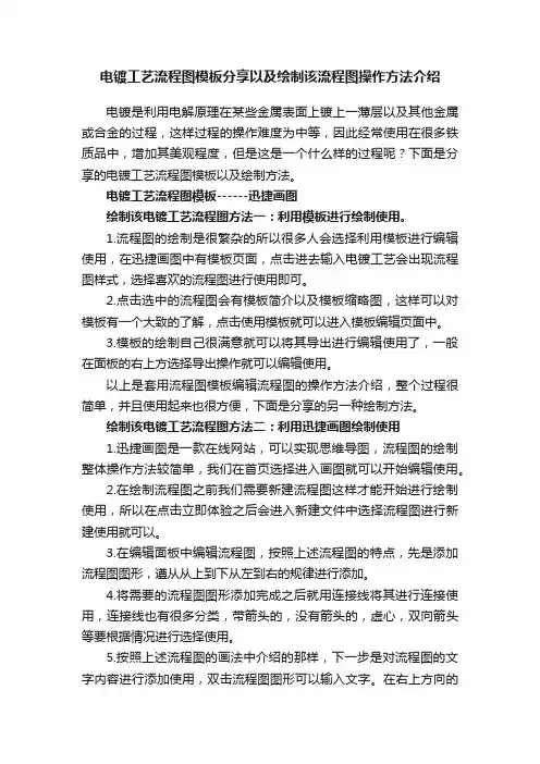 电镀工艺流程图模板分享以及绘制该流程图操作方法介绍