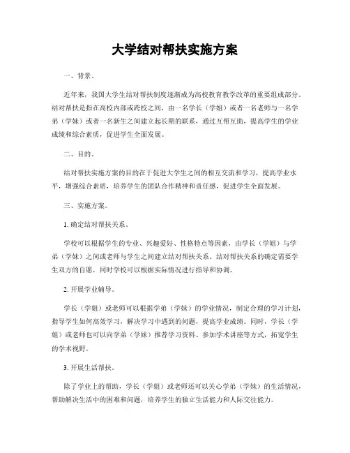 大学结对帮扶实施方案