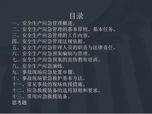 精选安全生产应急管理教材