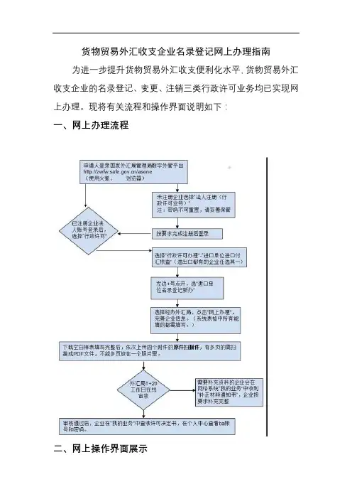 货物贸易外汇收支企业名录登记网上办理指南【模板】