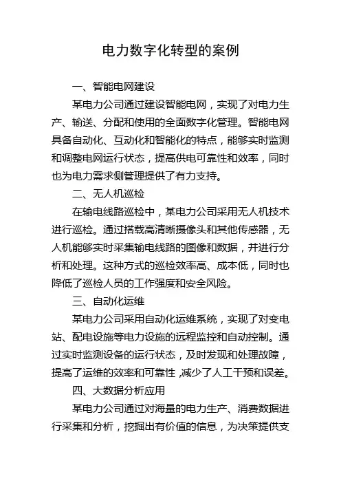 电力数字化转型的案例