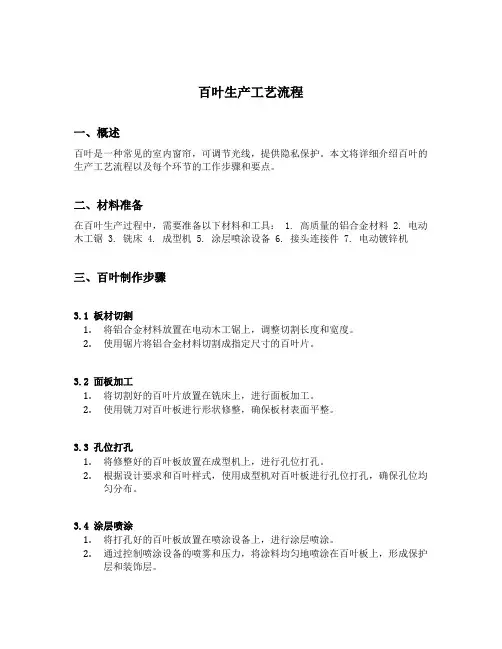百叶生产工艺流程