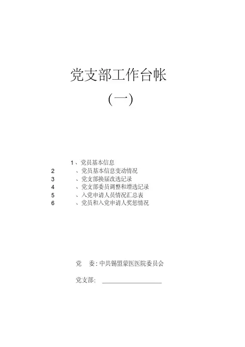 党支部工作台账
