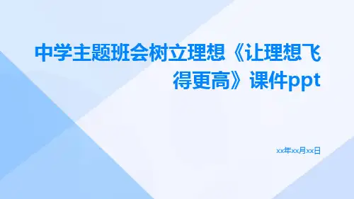 中学主题班会树立理想《让理想飞得更高》课件ppt