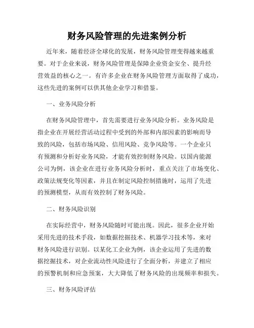 财务风险管理的先进案例分析