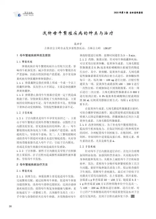 浅析母牛繁殖疾病的种类与治疗