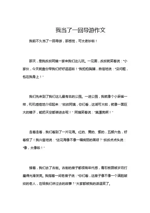 我当了一回导游作文