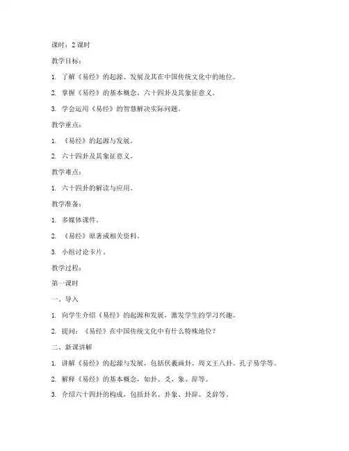易经讲座教案模板范文
