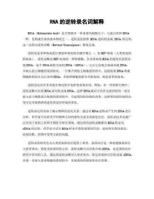 RNA的逆转录名词解释