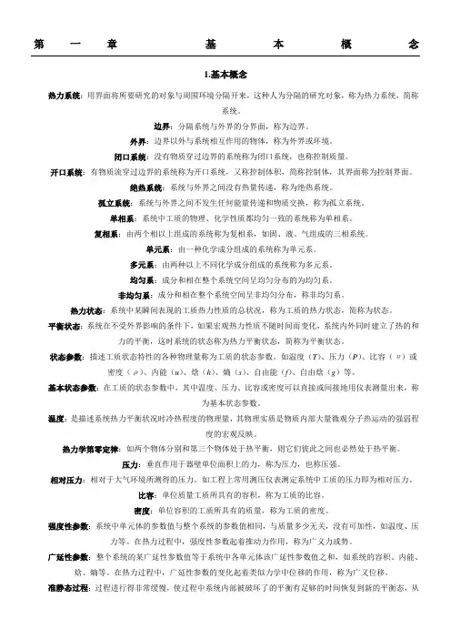 工程热力学大总结大全
