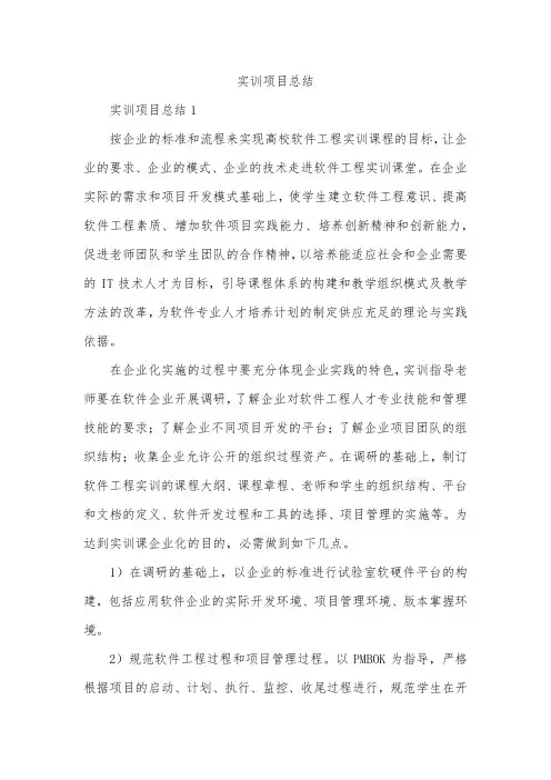 实训项目总结