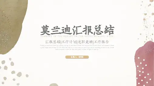 莫兰迪色工作总结汇报PPT模板
