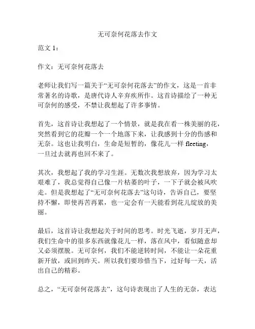 无可奈何花落去作文